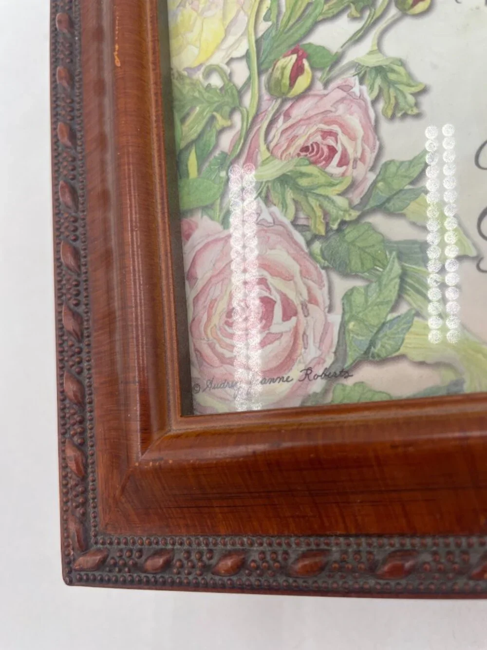Sisters By Heart Framed Wooden Keepsake Box With Floral Art & Inspirational Vers